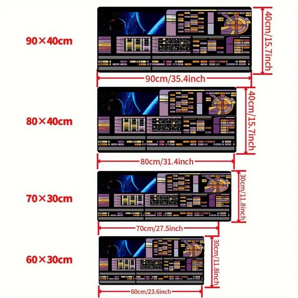 40*90cmSci-Fi Spaceship Control Panel Design Mouse Pad for daily office operatio