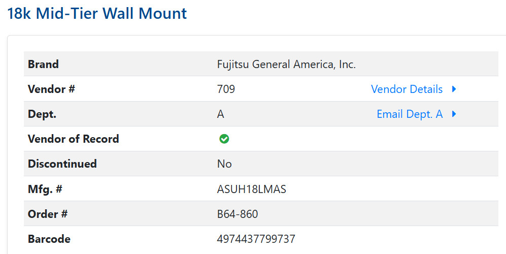 B64-860 ASUH18LMAS MINI-SPLIT HEAT