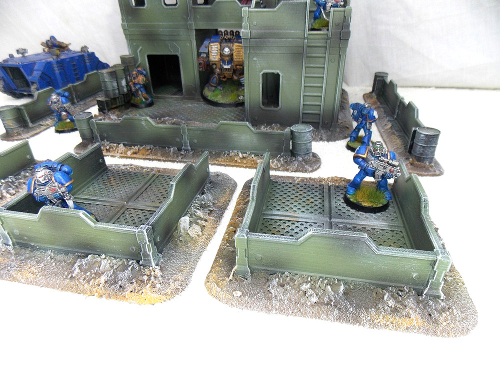WARGAMING TERRAIN PAINTED 7 PIECE SET