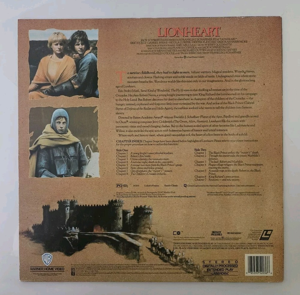 Lionheart Laserdisc