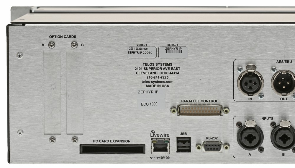 Telos Zephyr IP Audio Over IP AAC Codec Internet AES AoIP Transmission Endpoint