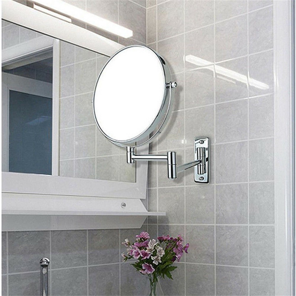 Saving Space Magnifying Wall Mount Makeup Mirror Closeup Two Sides Home Bathroom