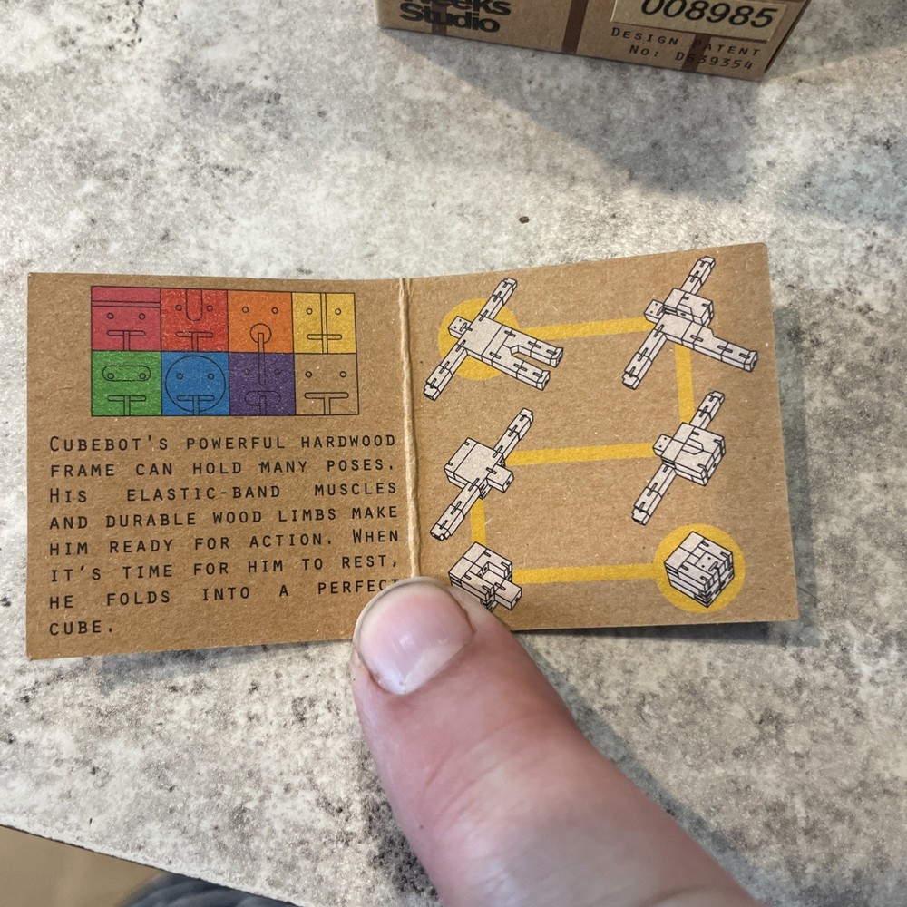 David Weeks Studio Areaware Cubebot Articulating Wooden Robot Puzzle