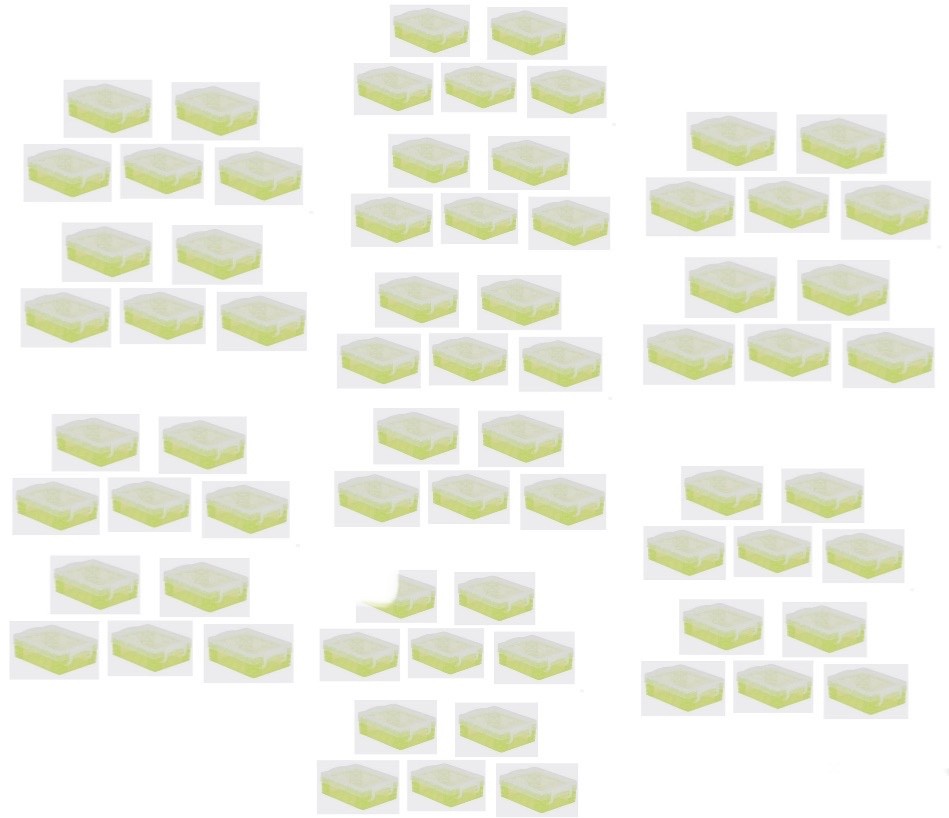 70-PK BULK Super Stackers GREEN Crayon Boxes Plastic Storage Containers NEW