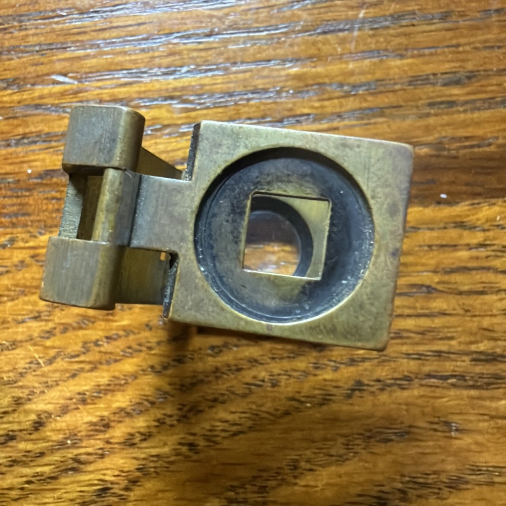 THREAD COUNTER MINIATURE VICTORIAN BRASS MAGNIFYING GLASS POCKET MICROSCOPE👀