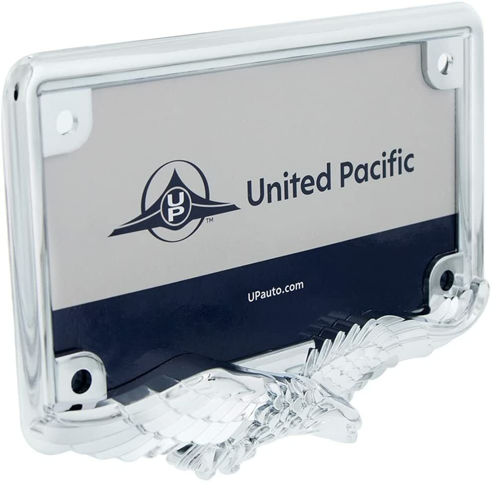 United Pacific 50118 Chrome Eagle Motorcycle License Plate Frame - 1 Unit
