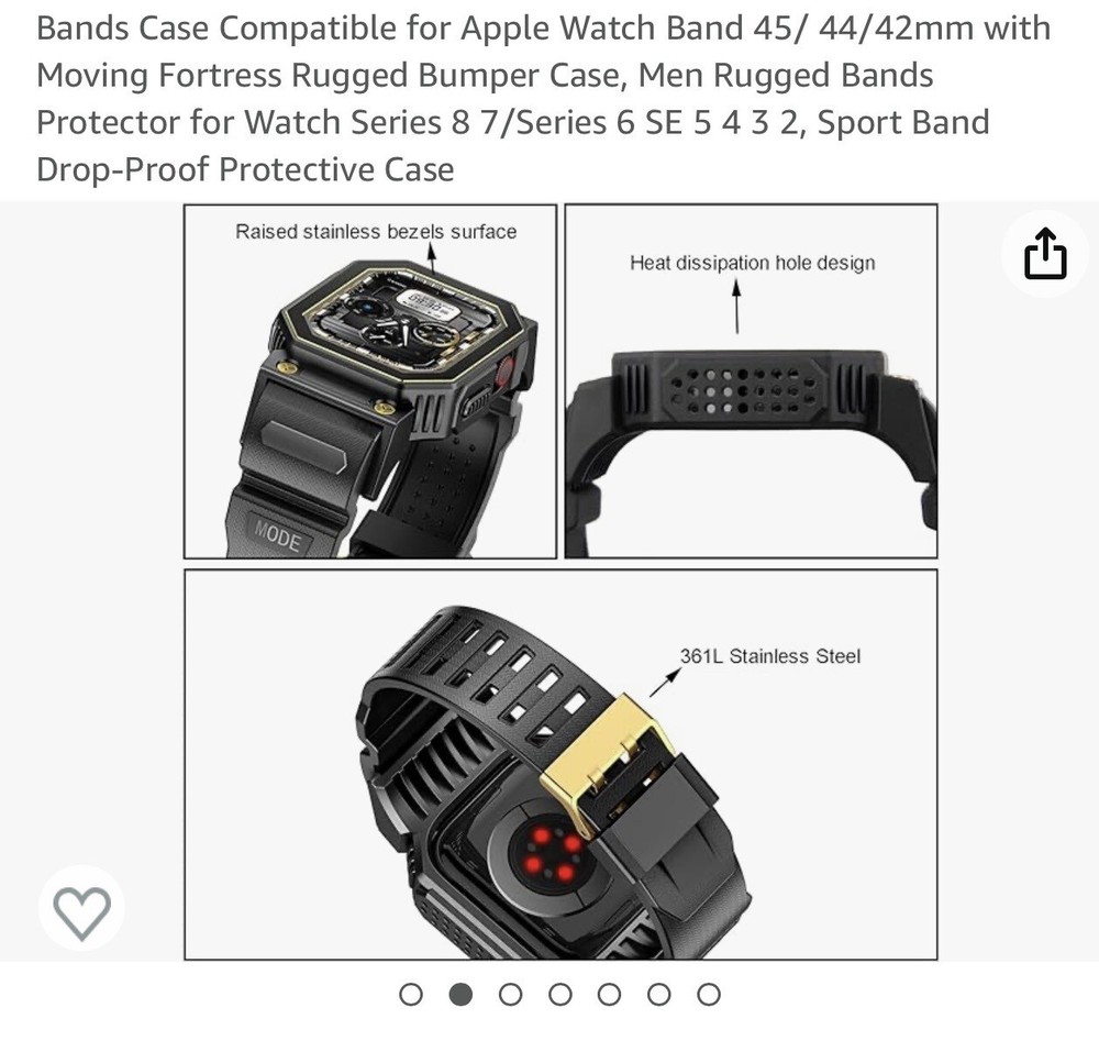 Protective Case With Band For Apple Smartwatch 44mm Black/Gold