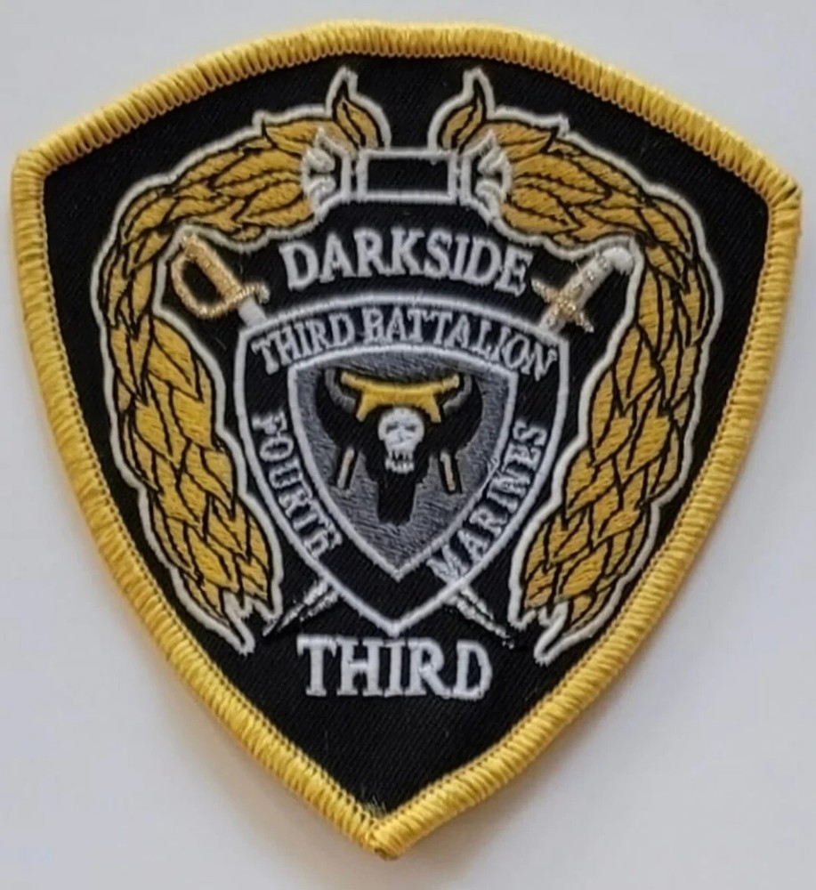 4" MARINE CORPS 3RD BATTALION 4TH MARINES DARKSIDE EMBROIDERED HOOK & LOOP PATCH