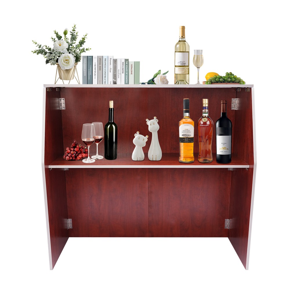 Foldable Bar Portable Freestanding Event Bar Portable Bar Cabinet Rectangular US