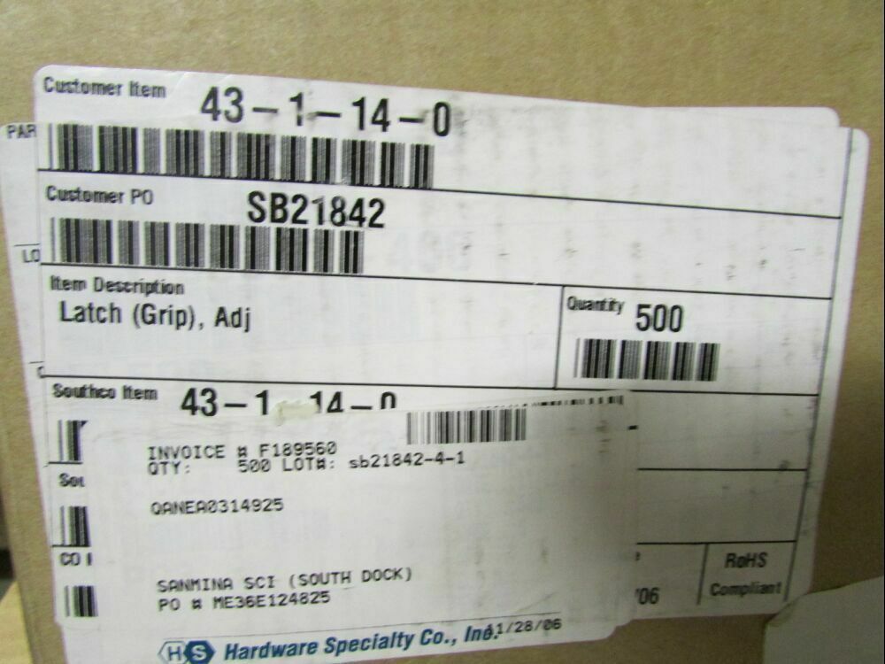 2 Southco Adjustable Compression Latch 43-1-14-0 Aircraft Access Panel Avionics