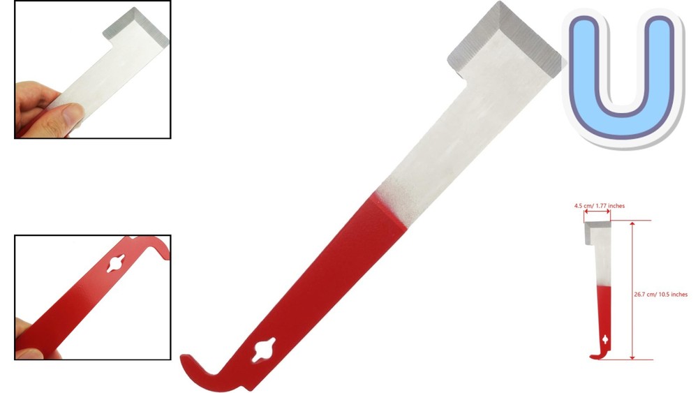 Durable Steel Beekeeping Hive Tool: J Hook for Easy Frame Lifting & Scraping