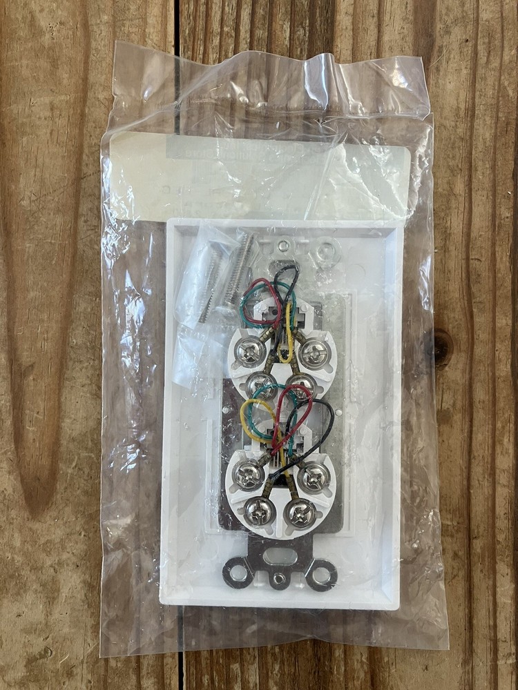 Telephone Flush Mount Face Plate w/ Dual RJ11/4 Jacks