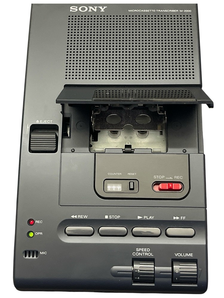 Sony M‑2000 Microcassette Transcriber Recorder Untested No Cord Parts Only