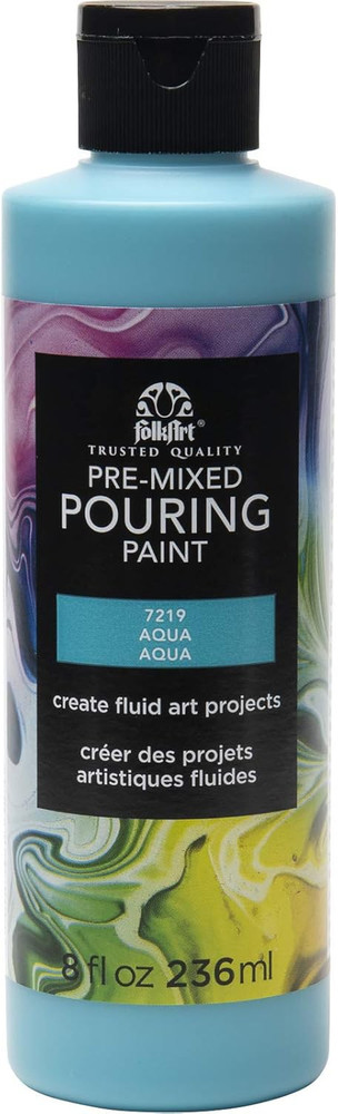 Pre-Mixed Acrylic Pouring Paint, 8 Oz, Aqua