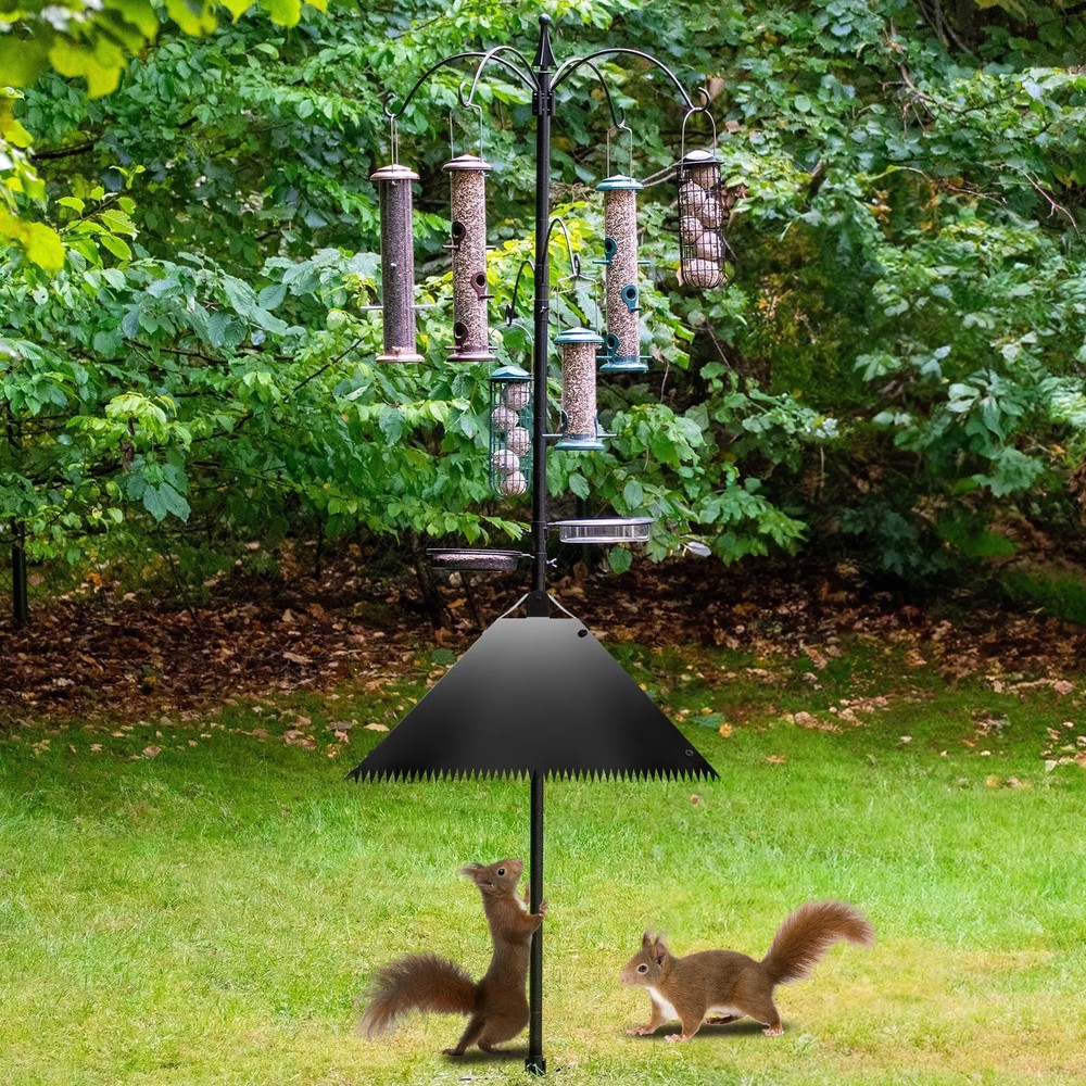 Metal Squirrel Baffles with Spikes - Galvanized Steel Squirrel Guards for 4x4...
