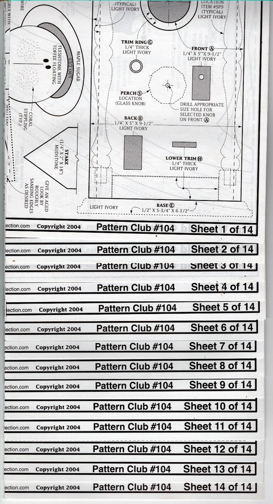 The Winfield Pattern Club Woodcraft Design Patterns ©2004 Set #104 Easter Spring