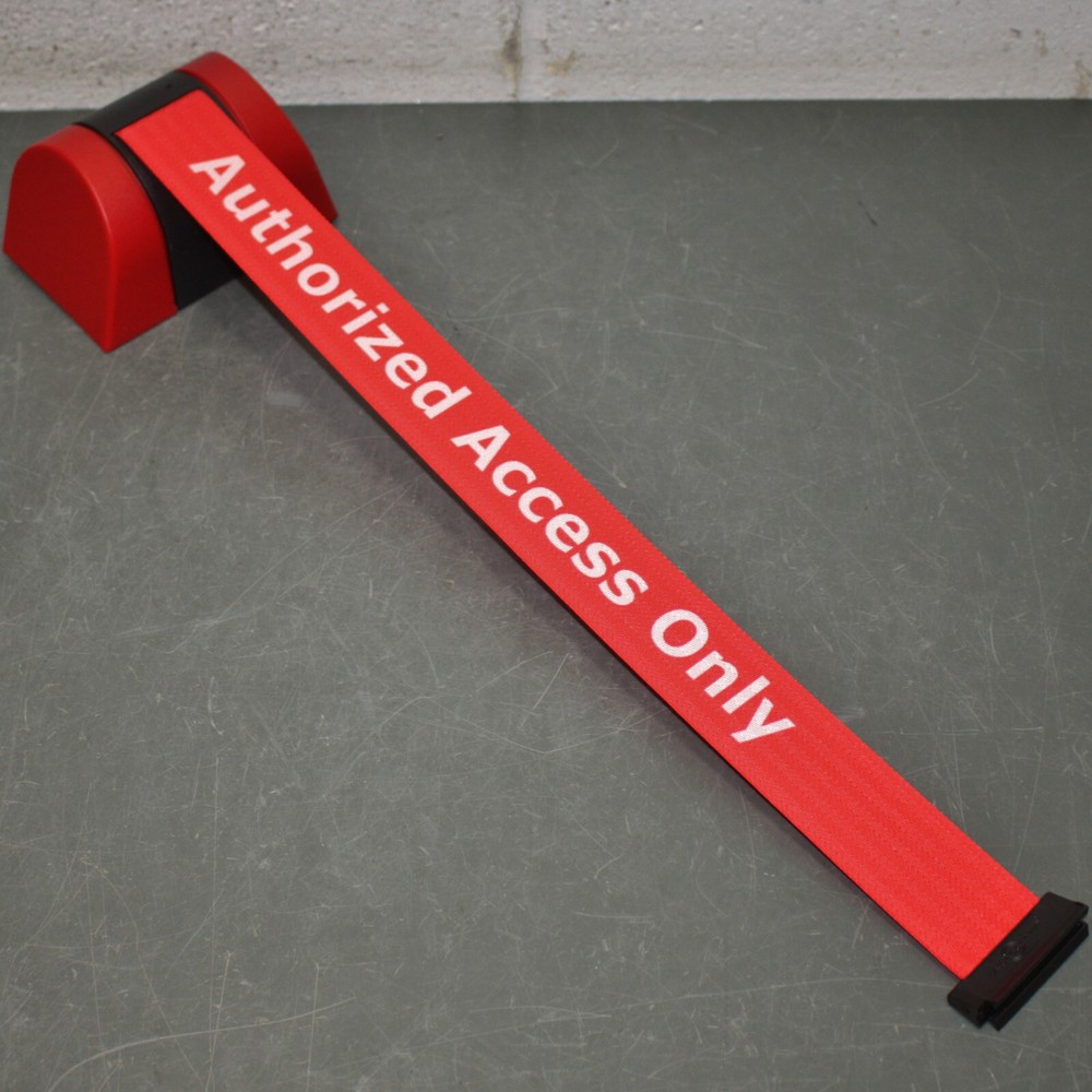 Tenabarrier "Authorized Access Only" Retractable Belt Barrier, 15 ft, Red