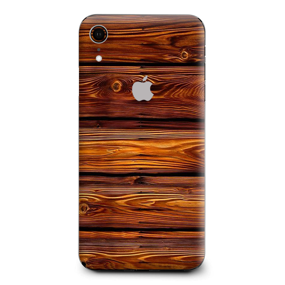 Skins Decal Wrap for Apple iPhone XR - Red Deep Mahogany Wood Pattern