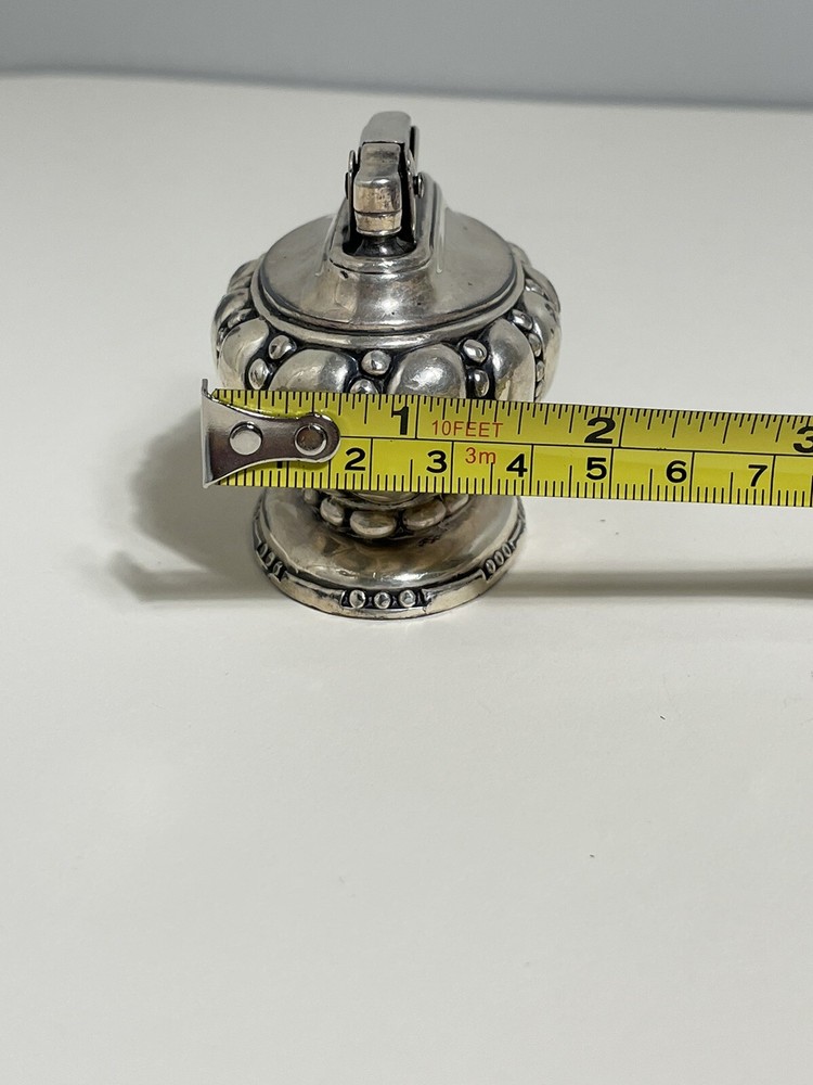 Vintage Ronson Crown Silver Plated Table Top Cigarette Cigar Lighter-Untested