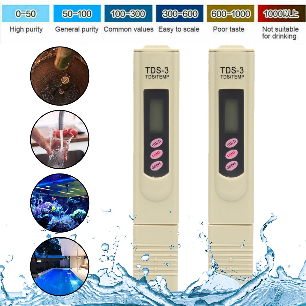 2 Pack Digital Electric TDS Meter Water purity Test Pen PPM Tester Hydroponics