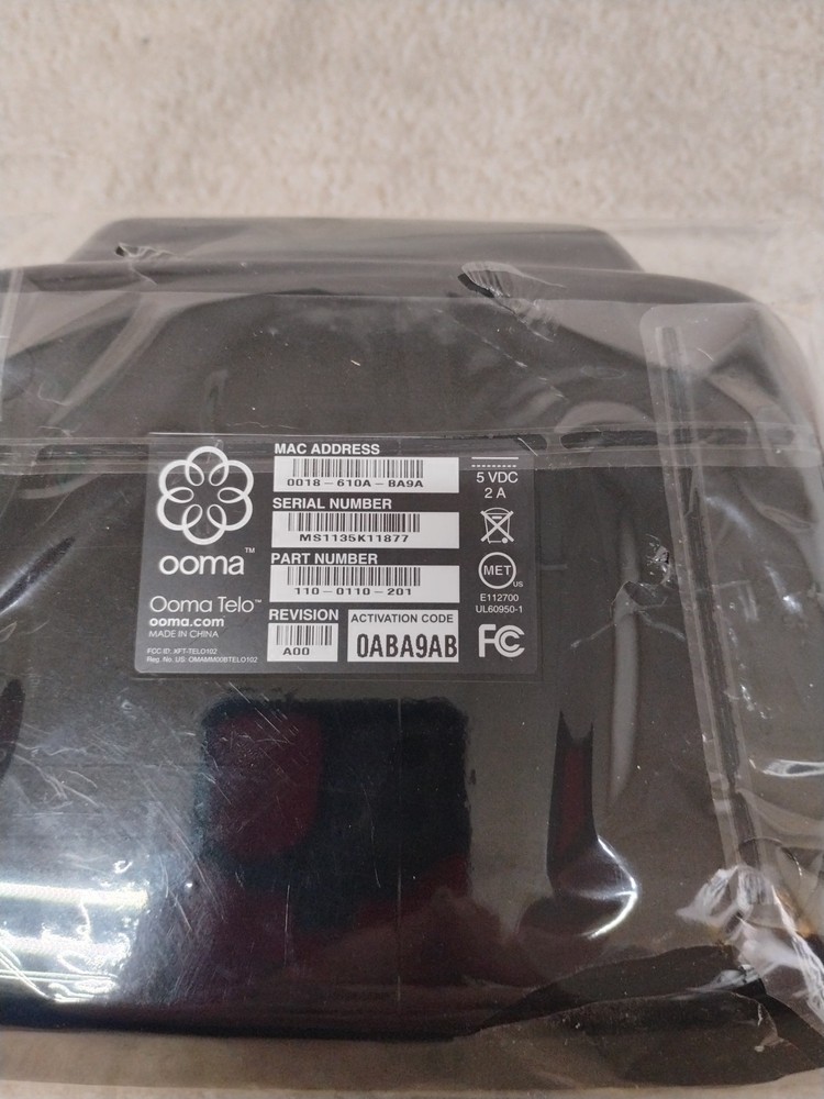 Ooma Telo VoIP Over Internet Protocol Base Station, 110-0110-201