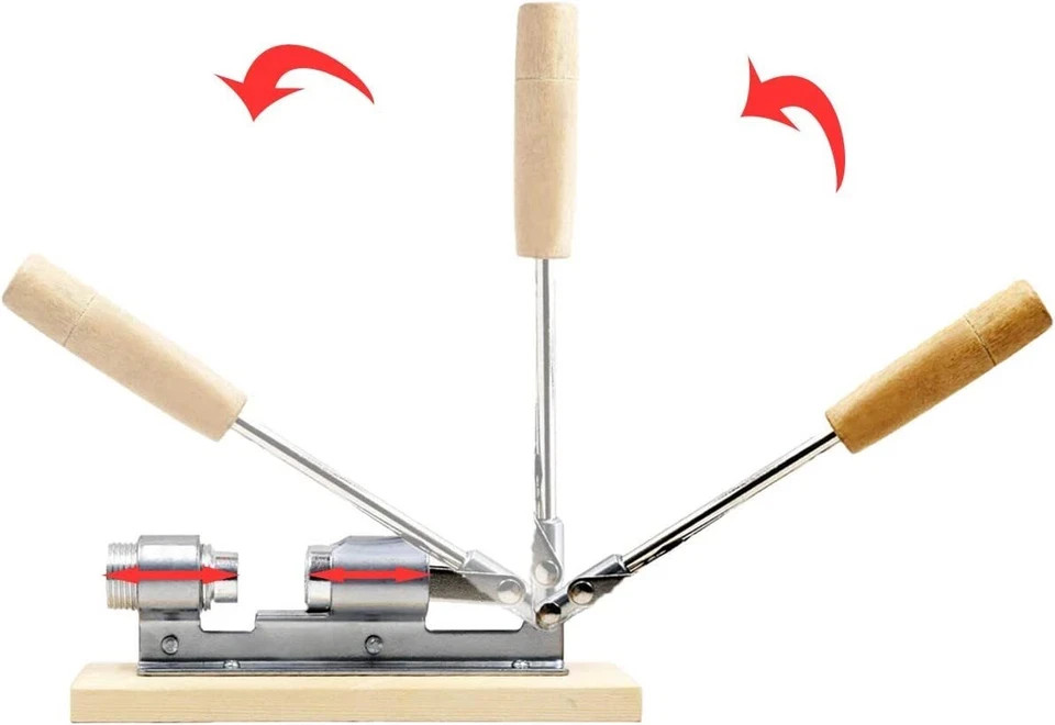Heavy Duty Pecan and Nut Cracker Tool, Wood Base and Adjustable Handle, Easy Use
