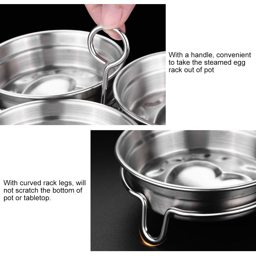 304 Stainless Steel Heart Shape Egg Steamer Cookware