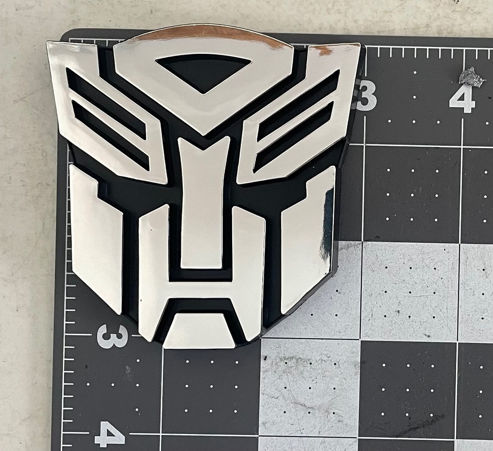3D Chrome Transformers Emblem Car Sticker 3in x 3in With adhesive back