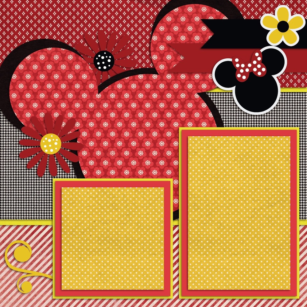 MOUSE MEMORIES - 2 Premade Scrapbook Pages - EZ Layout 2192