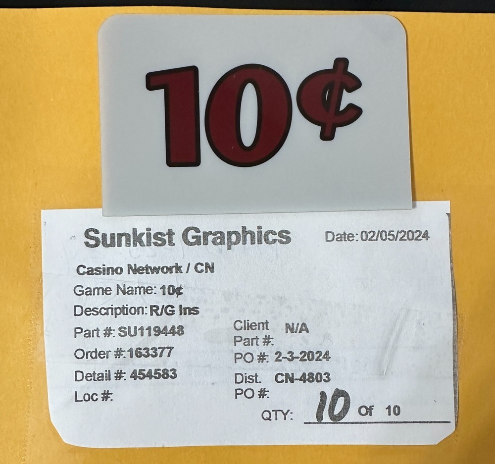 SU98181 10¢ Reel Glass Denom Insert S Plus S2000