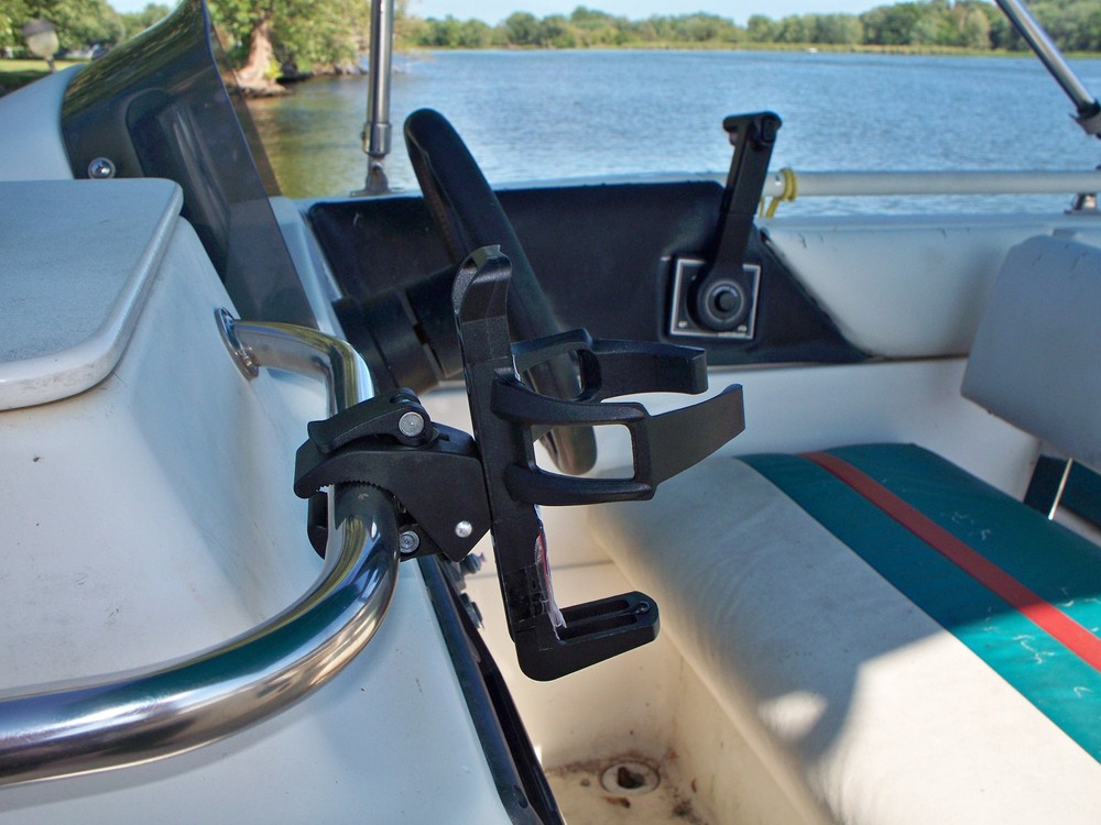 BOAT ROUND HANDLEBAR MOUNTED CUP DRINK HOLDER MOUNTS ADJUSTABLE