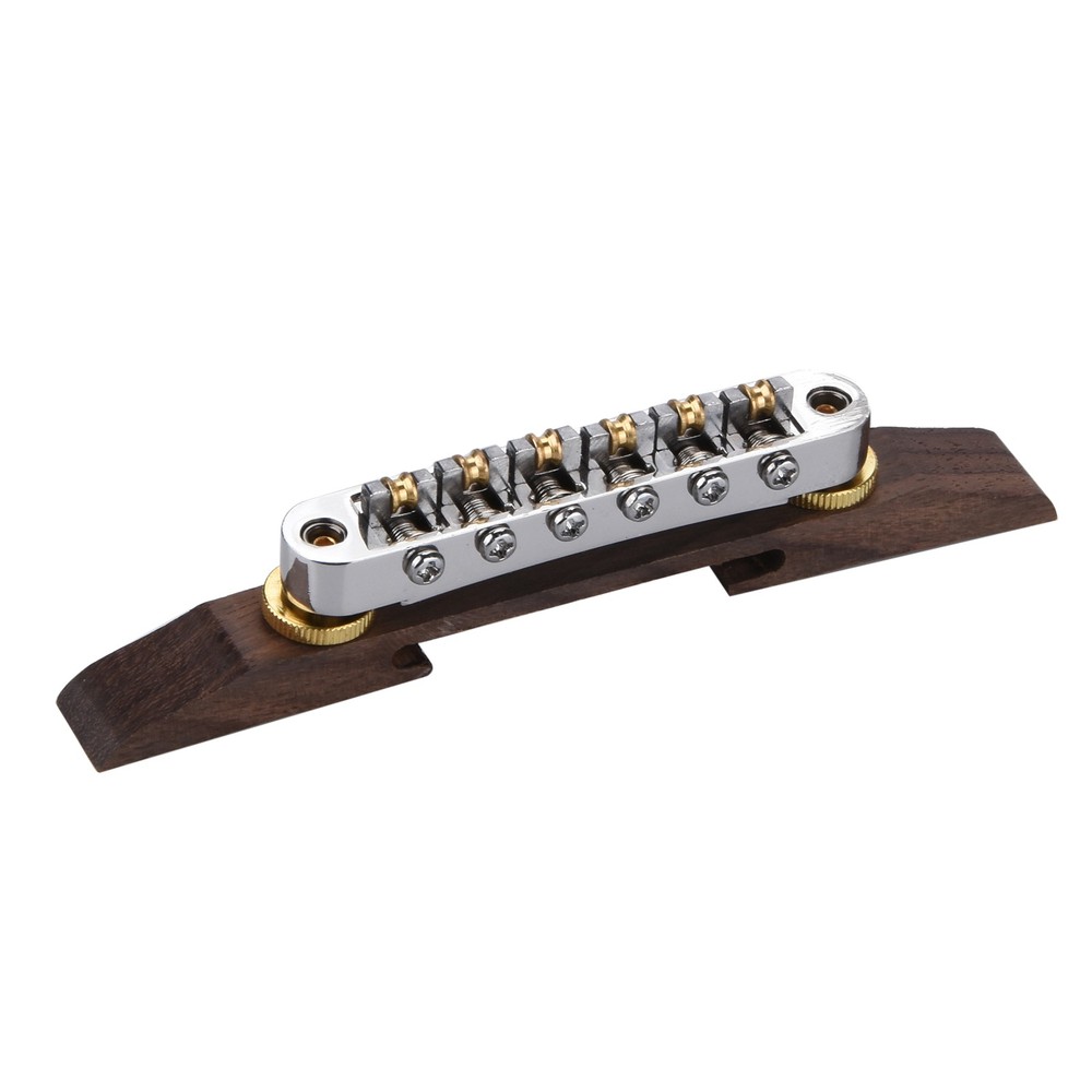 Guitar Bridge Replacement Copper Bridge Roller Saddles Archtop Rosewood Base