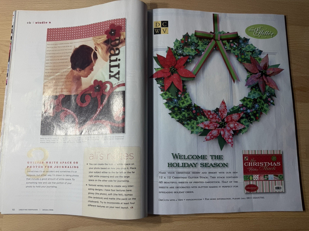Creating Keepsakes - Magazine - January 2008 - Scrapbooking Ideas, Organization