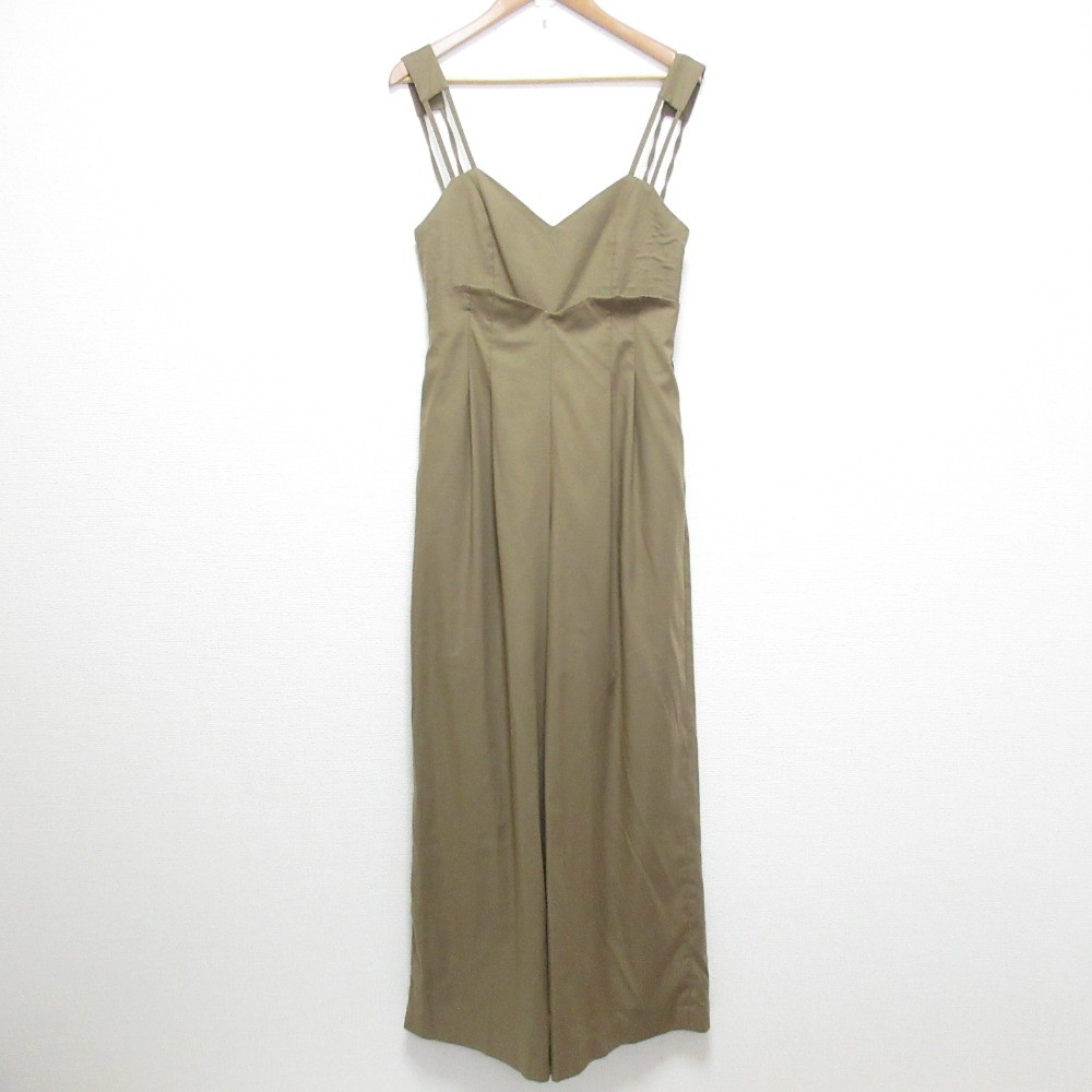 AMERI MEDI CORD SUSPENDER WIDE PANTS All-in-One, Size M, Khaki Women USED