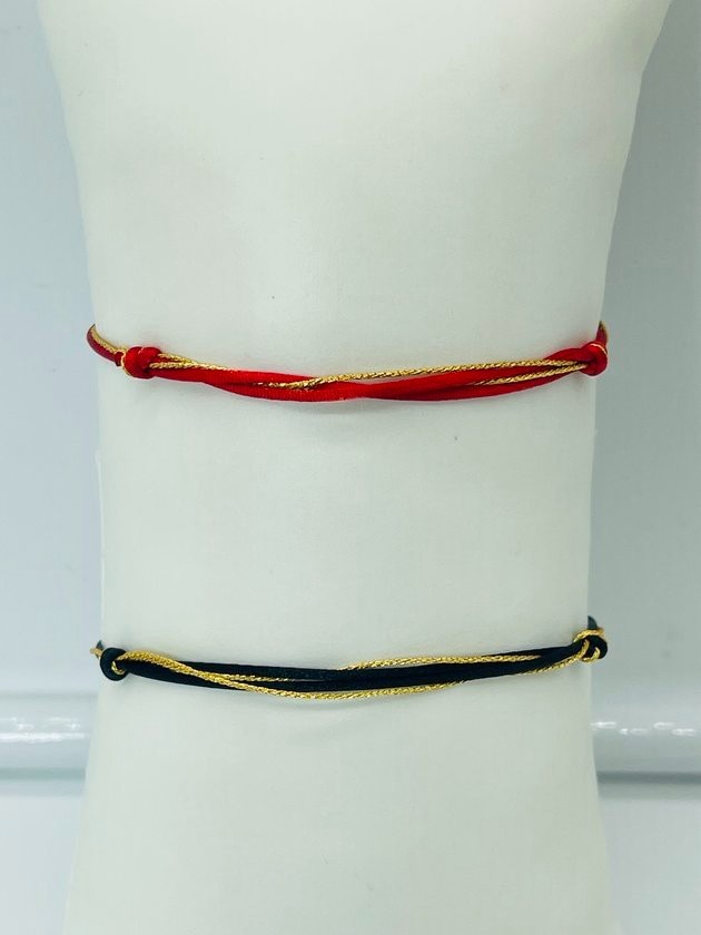 Lucky  String Protection Bracelet • Red or Black Minimalist  Adjustable - 2pc