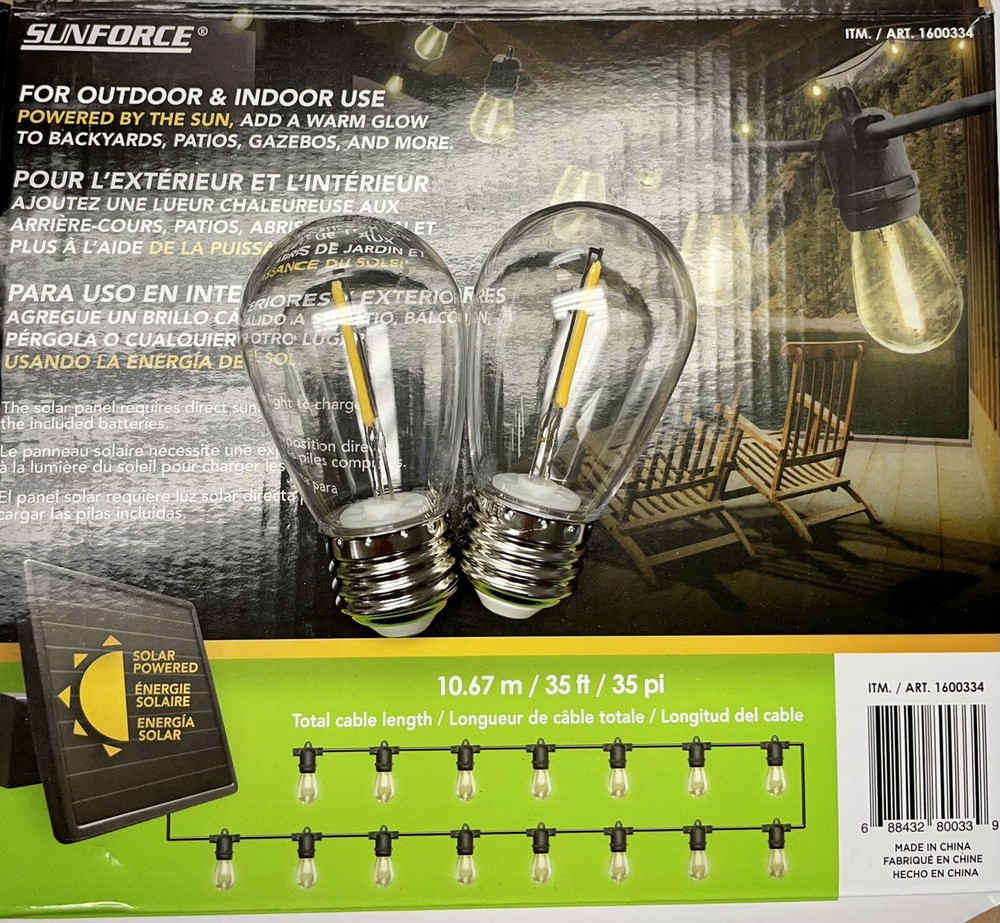 2 SunForce LED Light Bulb Replacement For Patio Solar Light String .3W BRAND NEW