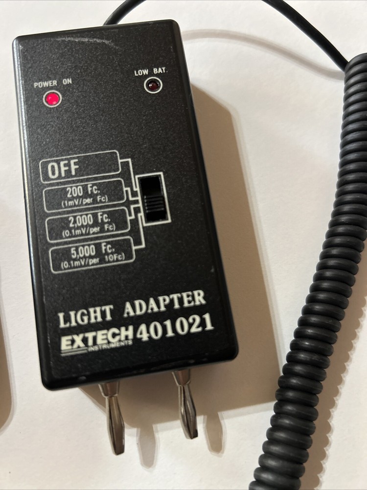 Extech 401021 Foot Candle Light Adapter Lux Adapter 3 Switch Settings