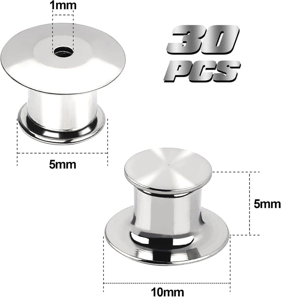 Metal Pin Backs Locking Pin Keepers Locking Clasp 30 Pieces