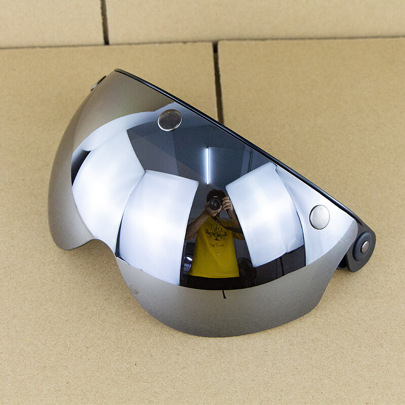 Motorcycle Half Helmet 3-Snap Flip Up Visor Face Wind Shield Goggles