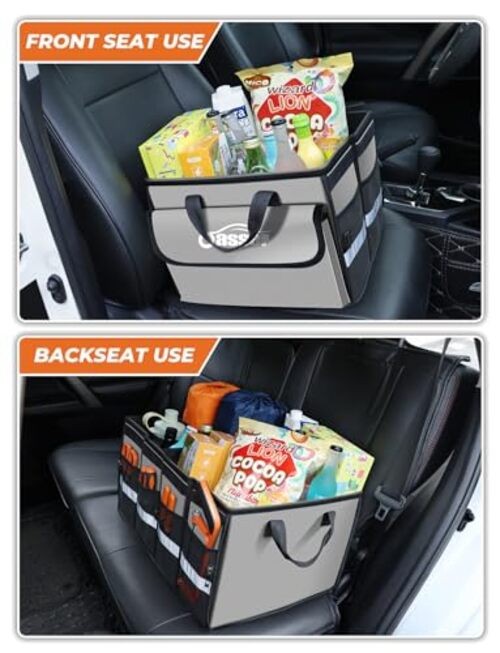Car Trunk Organizer Collapsible Multi Compartments SUV Trunk Standard Grey