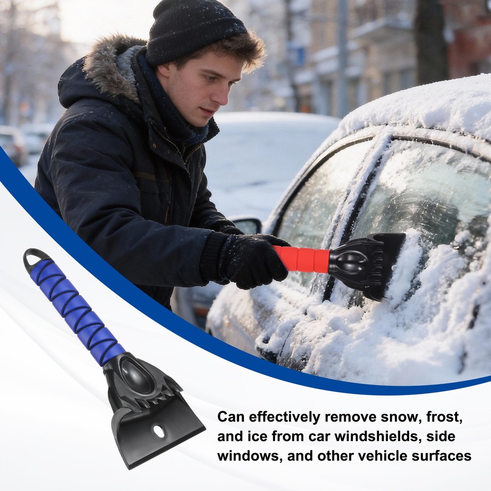 2Pcs Ice Scrapers for Car Windshield 12" x 4" Window Frost Removal Tool, Blue