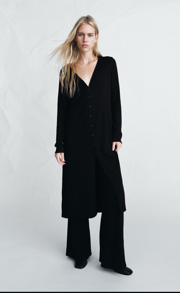 Zara Ribbed Co Ord BLACK M BNWT