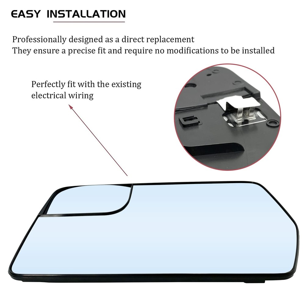 Driver Left Side Heated Mirror Replacement for 2011 2012 driver side, Black