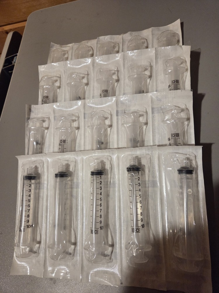10ml Syringe Without Needle Sterile Small Plastic, Individually Packed EXP 2031