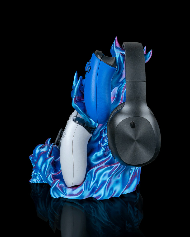 Headphone Controller Stand Skull Flame Gaming Holder PS5 Xbox Headset Organizer