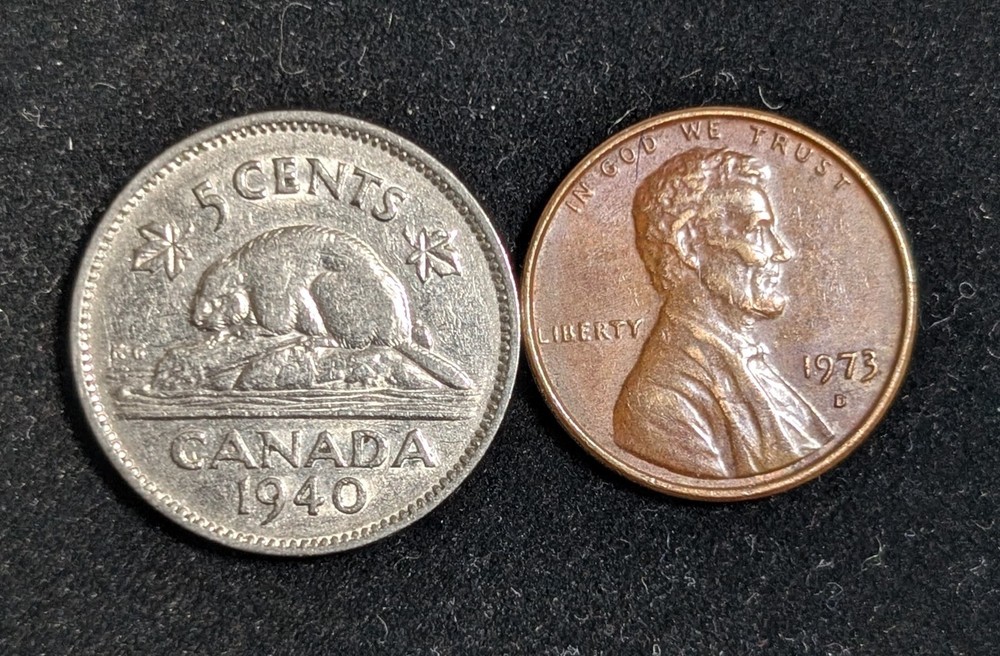 1940 Canada 5 Cents Circulated KM# 33