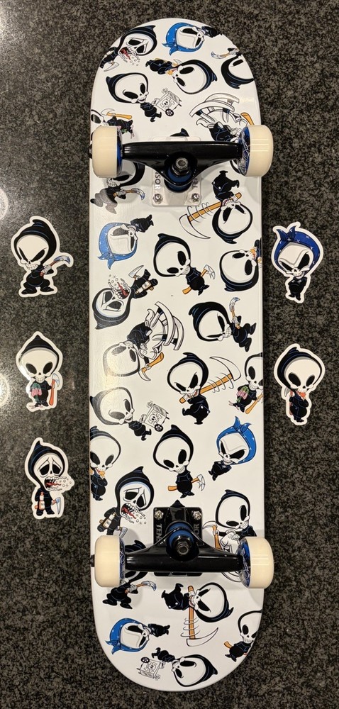 Blind Skateboard Complete Wallpaper Reaper Deck Wheels Custom Black White Tensor