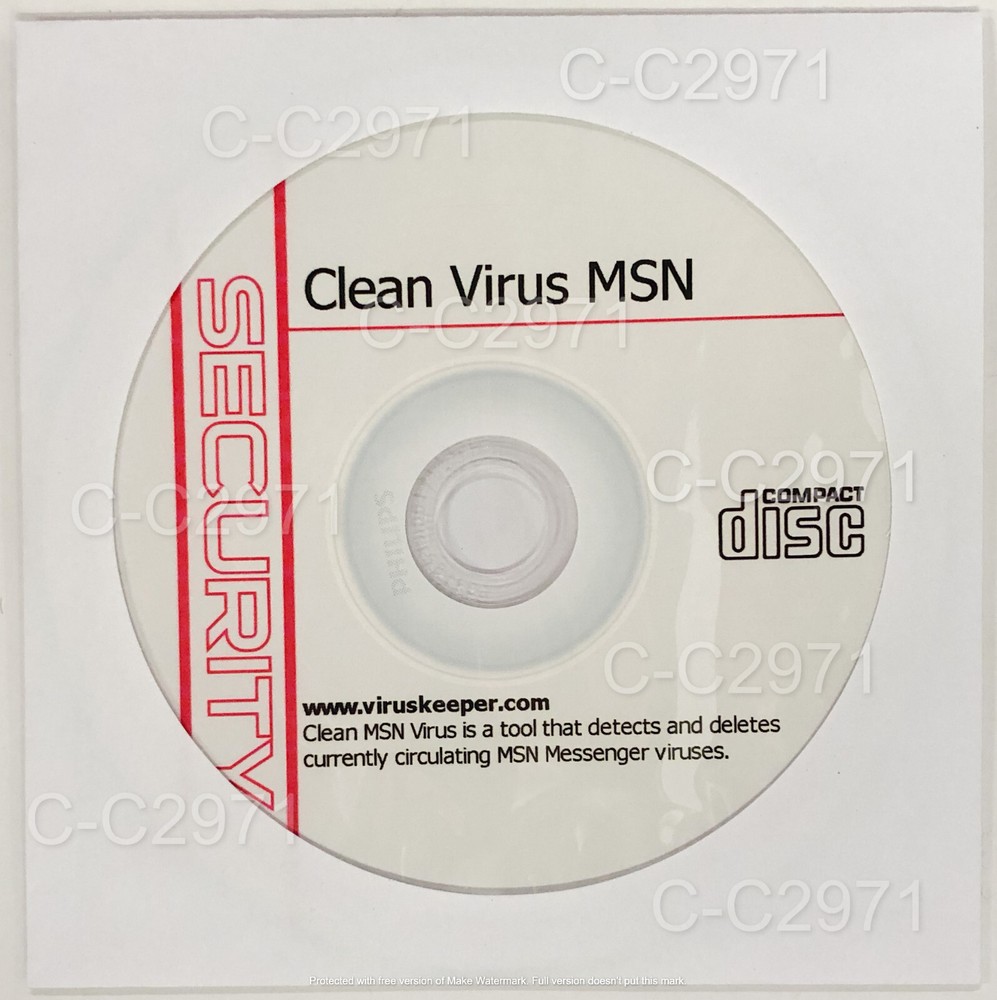 Clean MSN Virus CD Detects & Deletes MSN Messenger Viruses - NEW