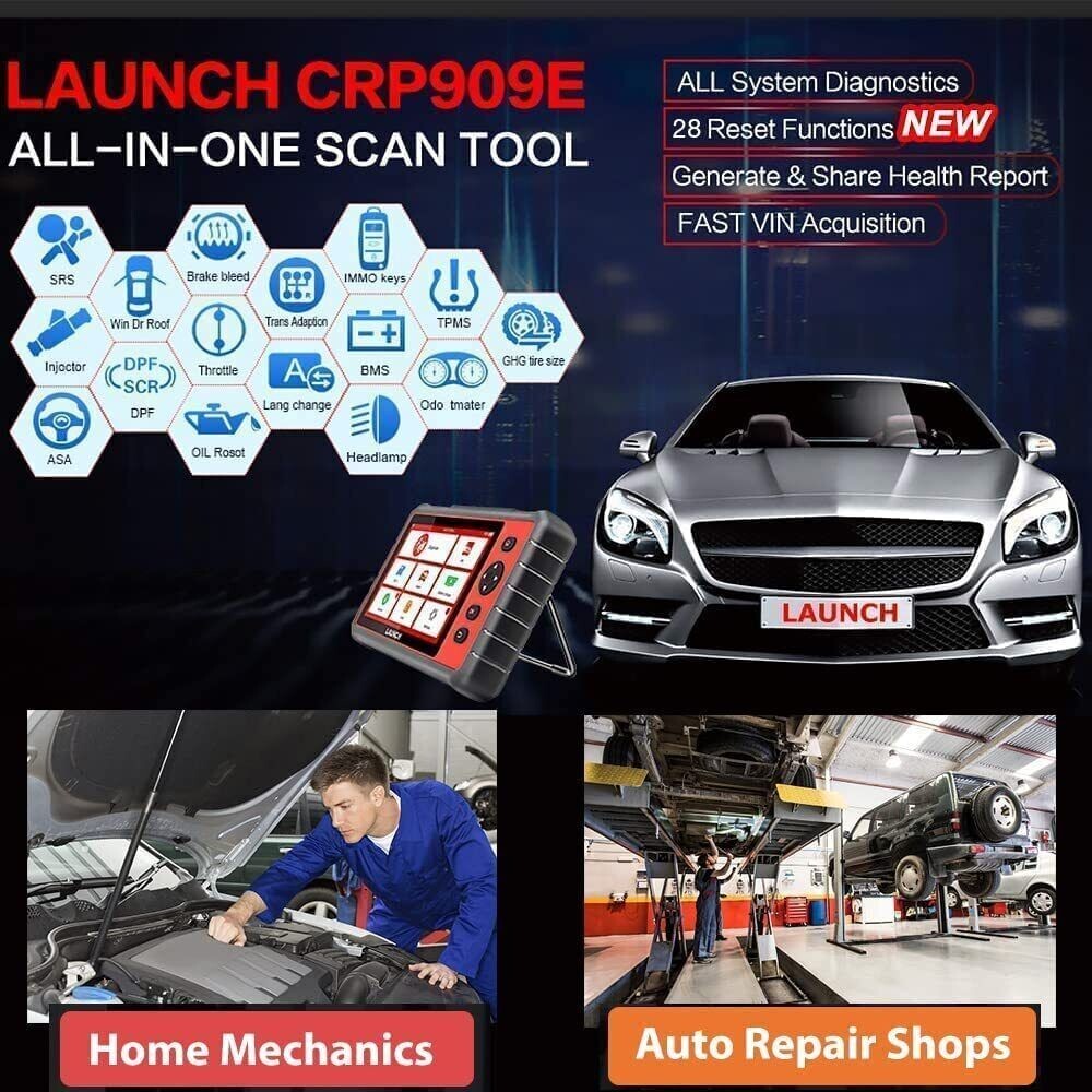 2024 LAUNCH CRP909E PRO Elite Car OBD2 Scanner Diagnostic Tool Key Coding TPMS