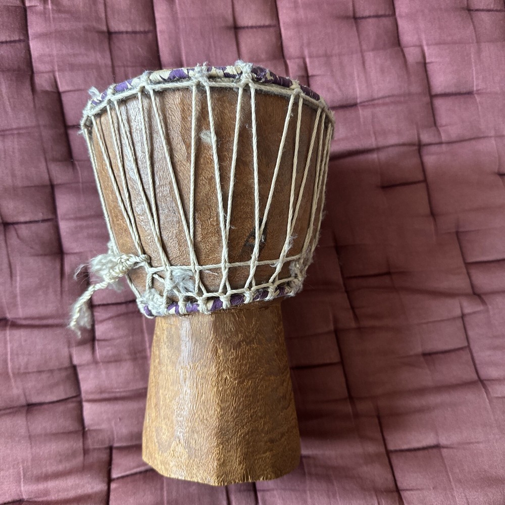 authentic handmade african drum 9x6x4. small dejembe.